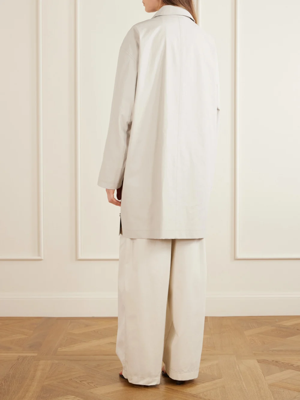 Back view of the Lemaire Coated Cotton-canvas Coat