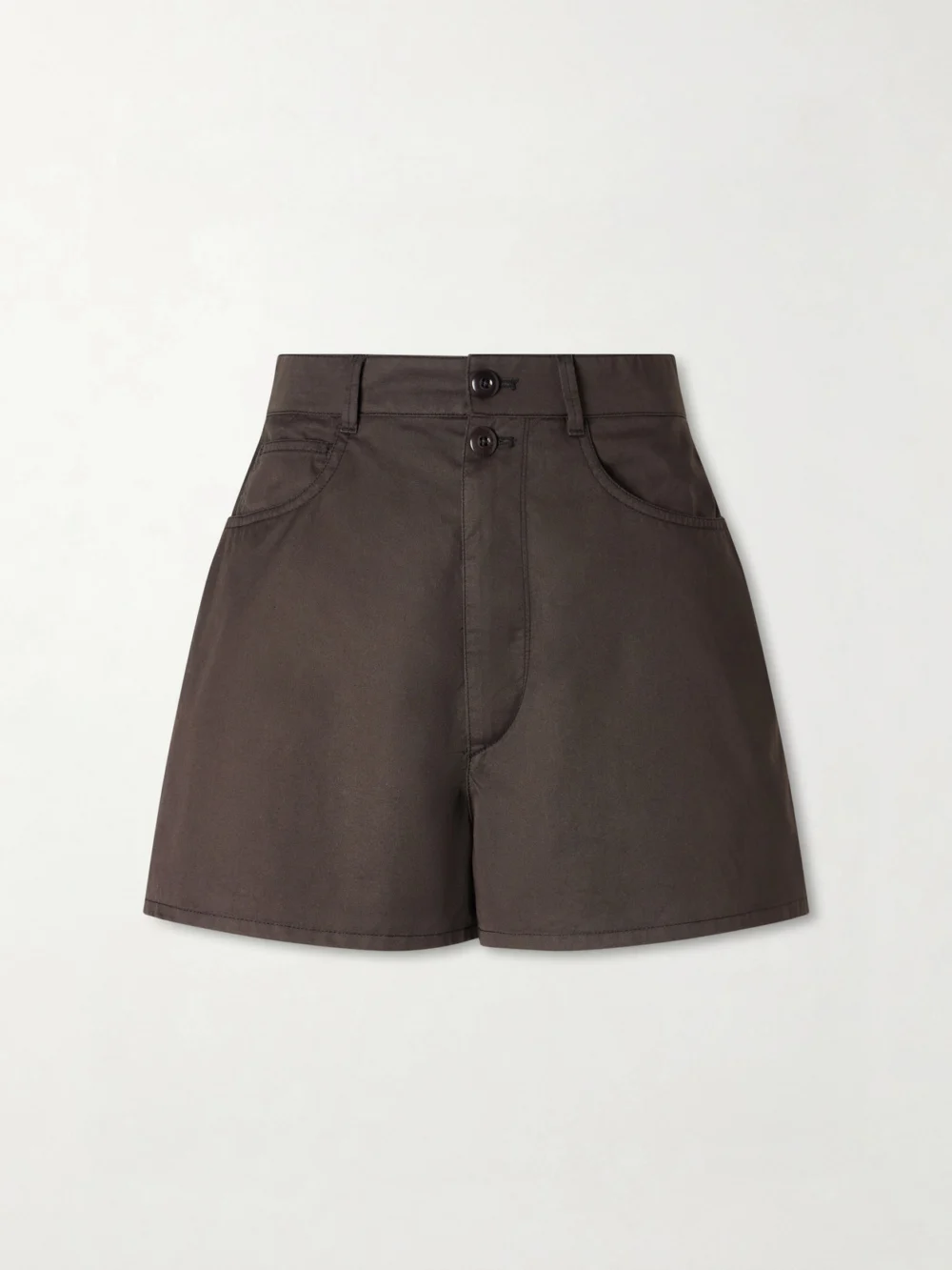 Lemaire Cotton-twill Shorts in dark brown