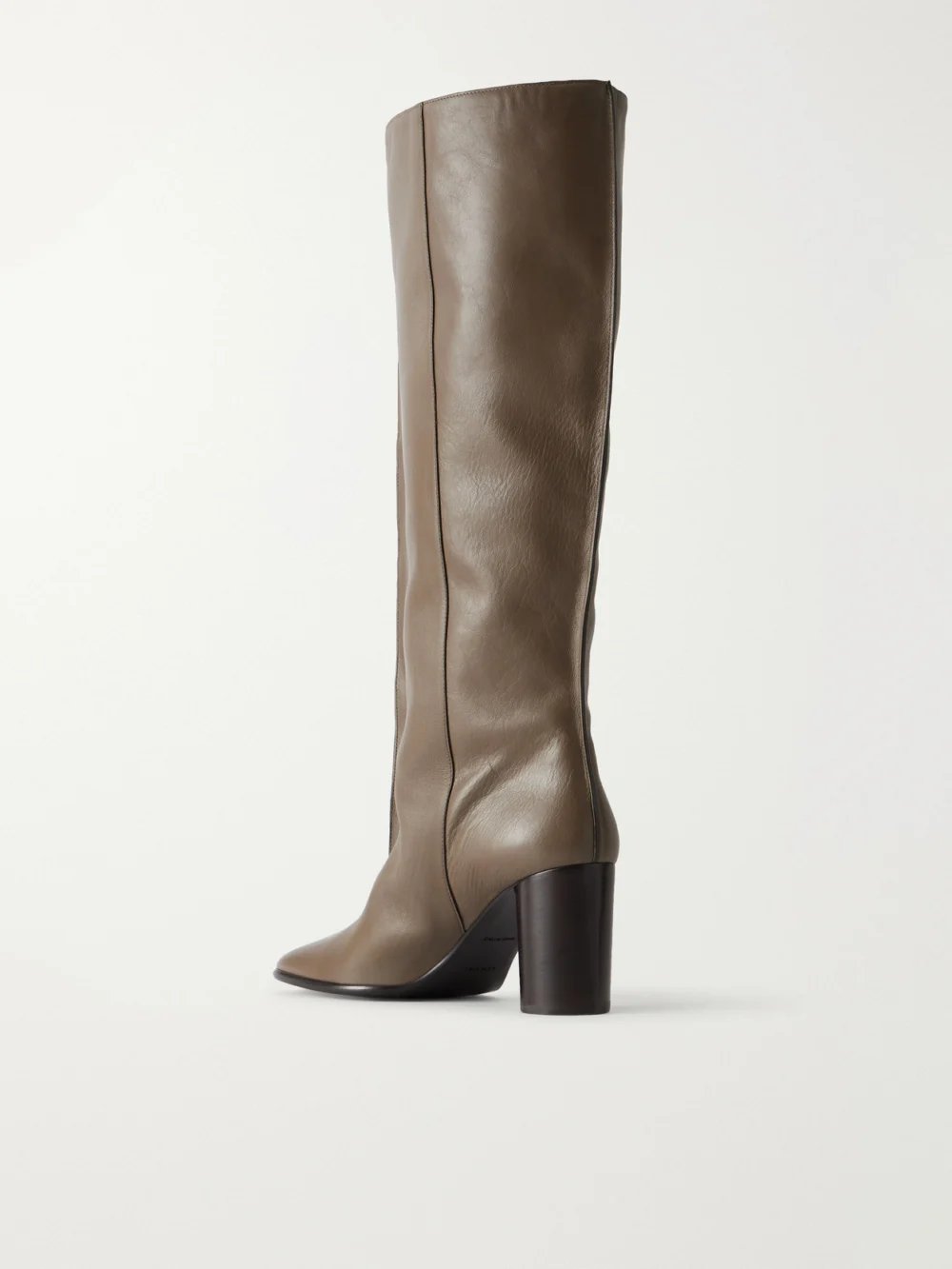 Back view of the Lemaire Crease Leather Knee Boots