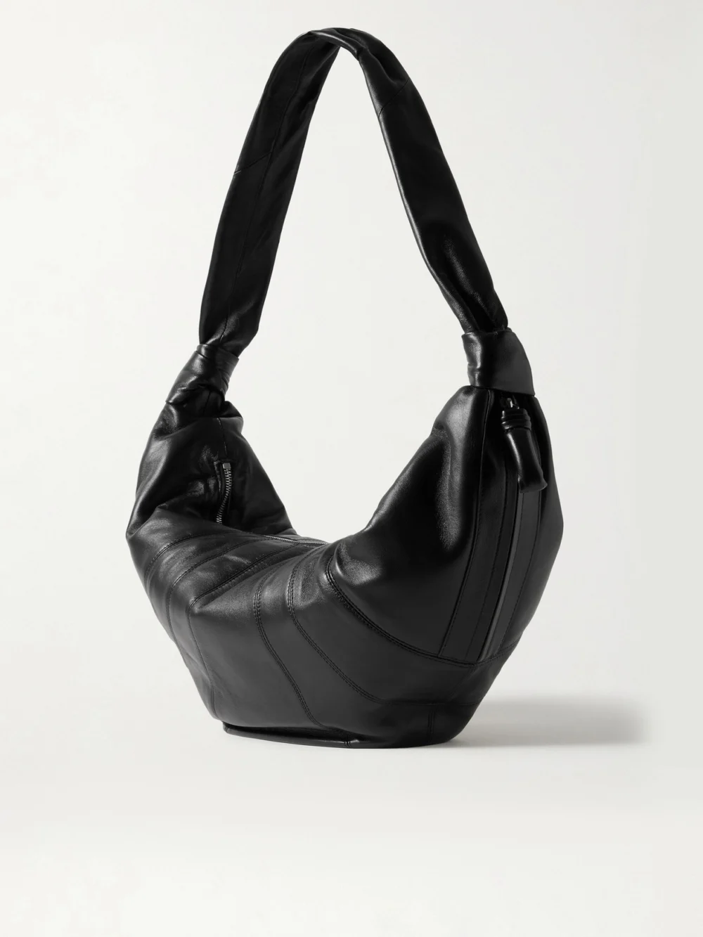 Back view of the Lemaire Croissant Large Paneled Leather Shoulder Bag