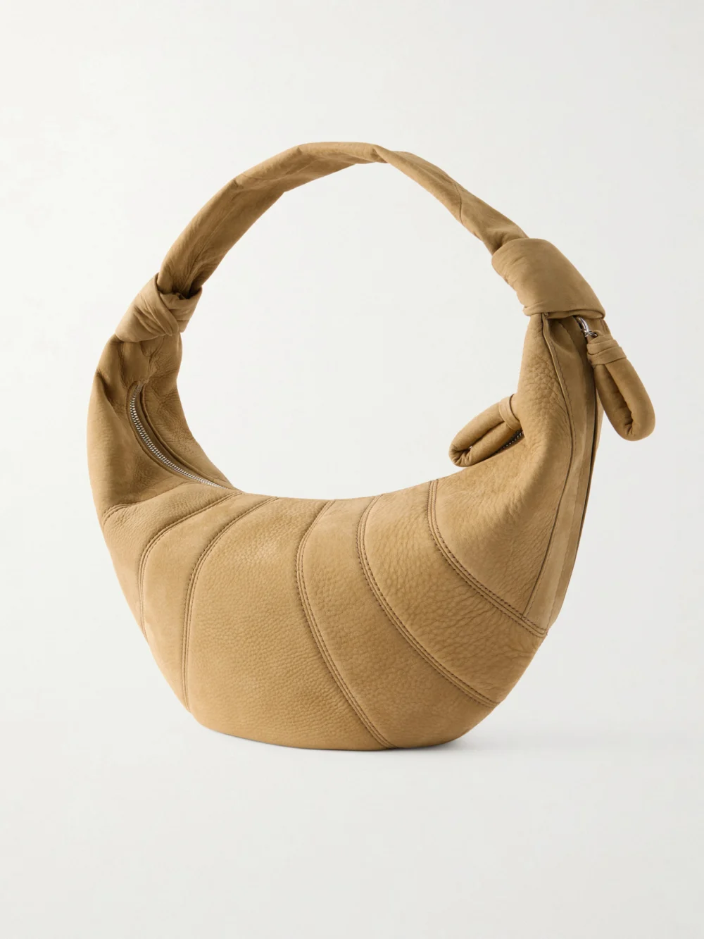 Back view of the Lemaire Fortune Croissant Paneled Nubuck Shoulder Bag