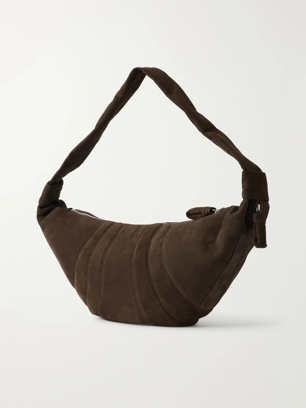 Back view of the Lemaire Large Croissant Paneled Leather Shoulder Bag