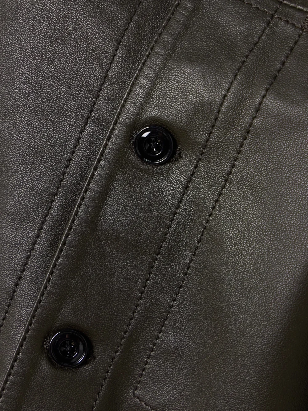 Close-up detail of the Lemaire Leather Jacket