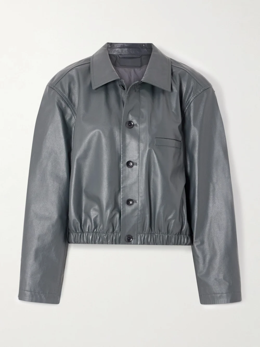 Lemaire Leather Jacket in dark gray