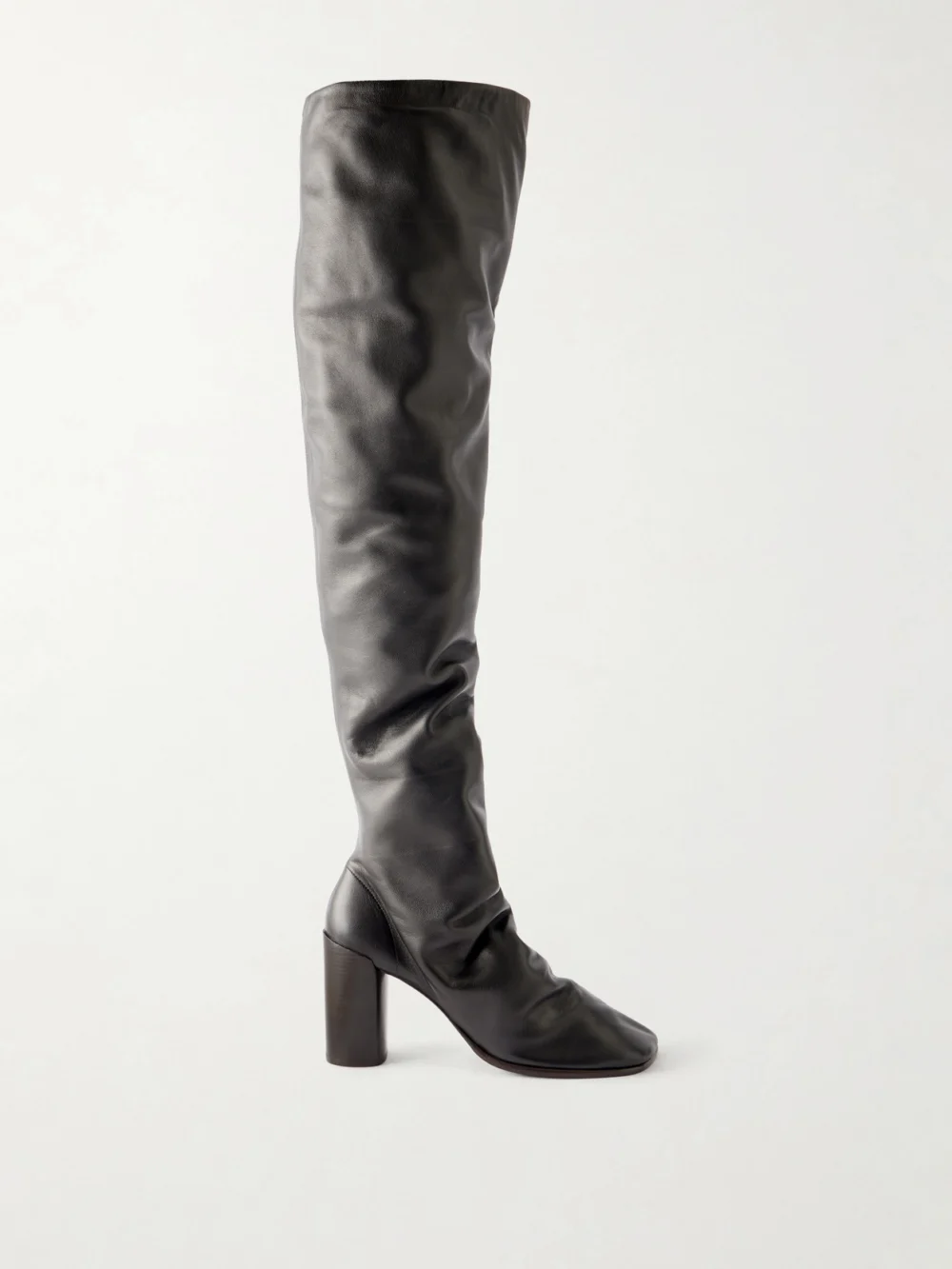 Lemaire Leather Knee Boots in dark brown