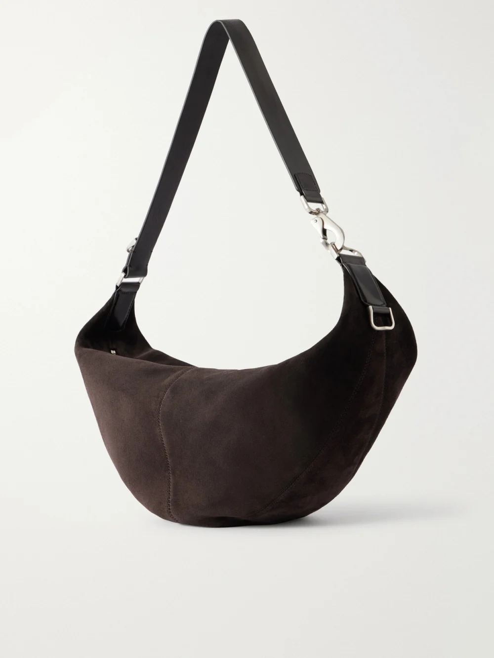 Back view of the Lemaire Quiver Clip Mini Leather-trimmed Suede Shoulder Bag