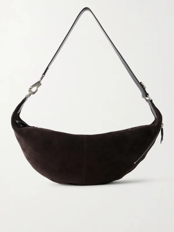 Lemaire Quiver Clip Mini Leather-trimmed Suede Shoulder Bag