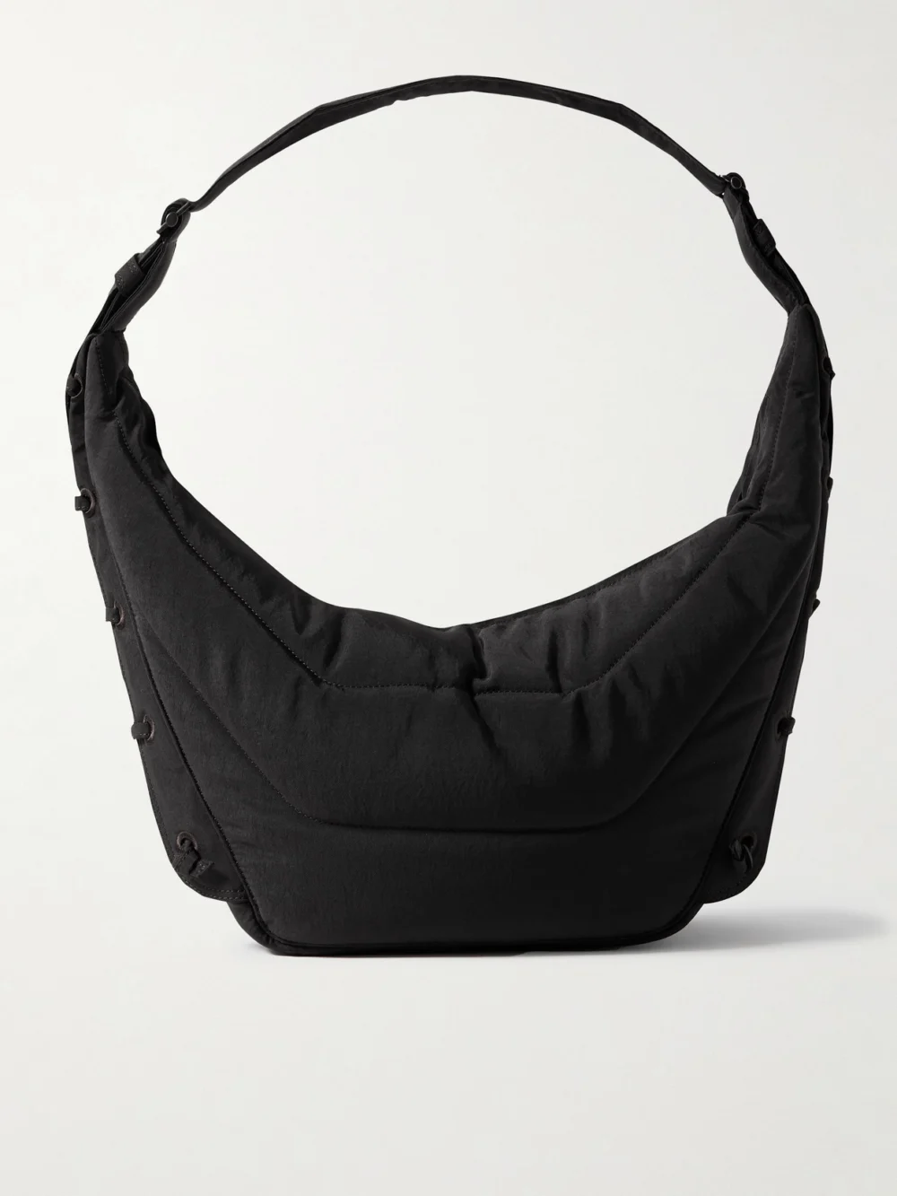 Lemaire Soft Game Medium Quilted Canvas Shoulder Bag in chocolate