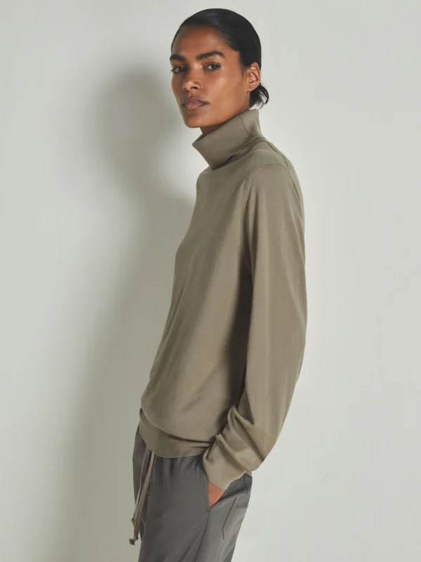 Les 100 Ciel Les 100 Ciels Mink Marl Noble-wool Roll-neck Jumper