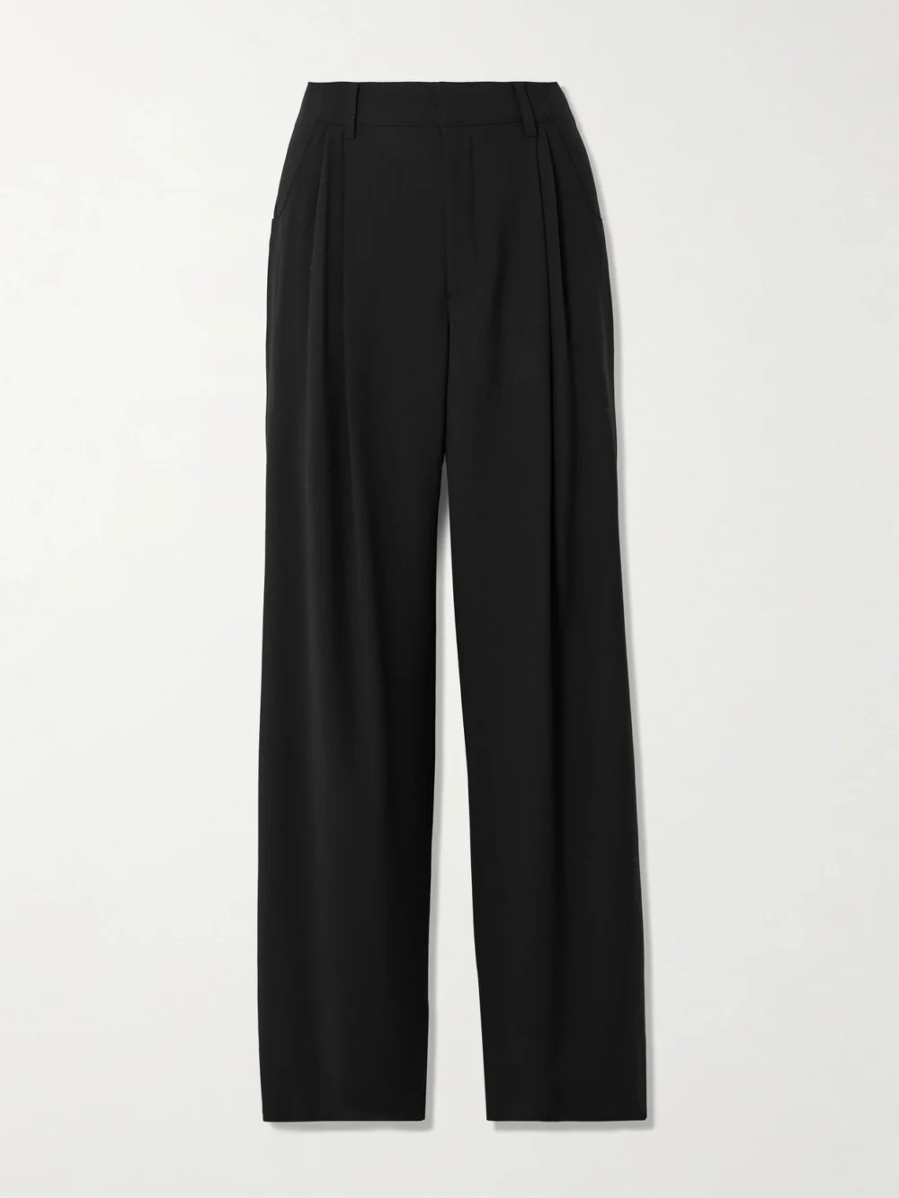 Liberowe Annie Pleated Wool Wide-leg Pants in black