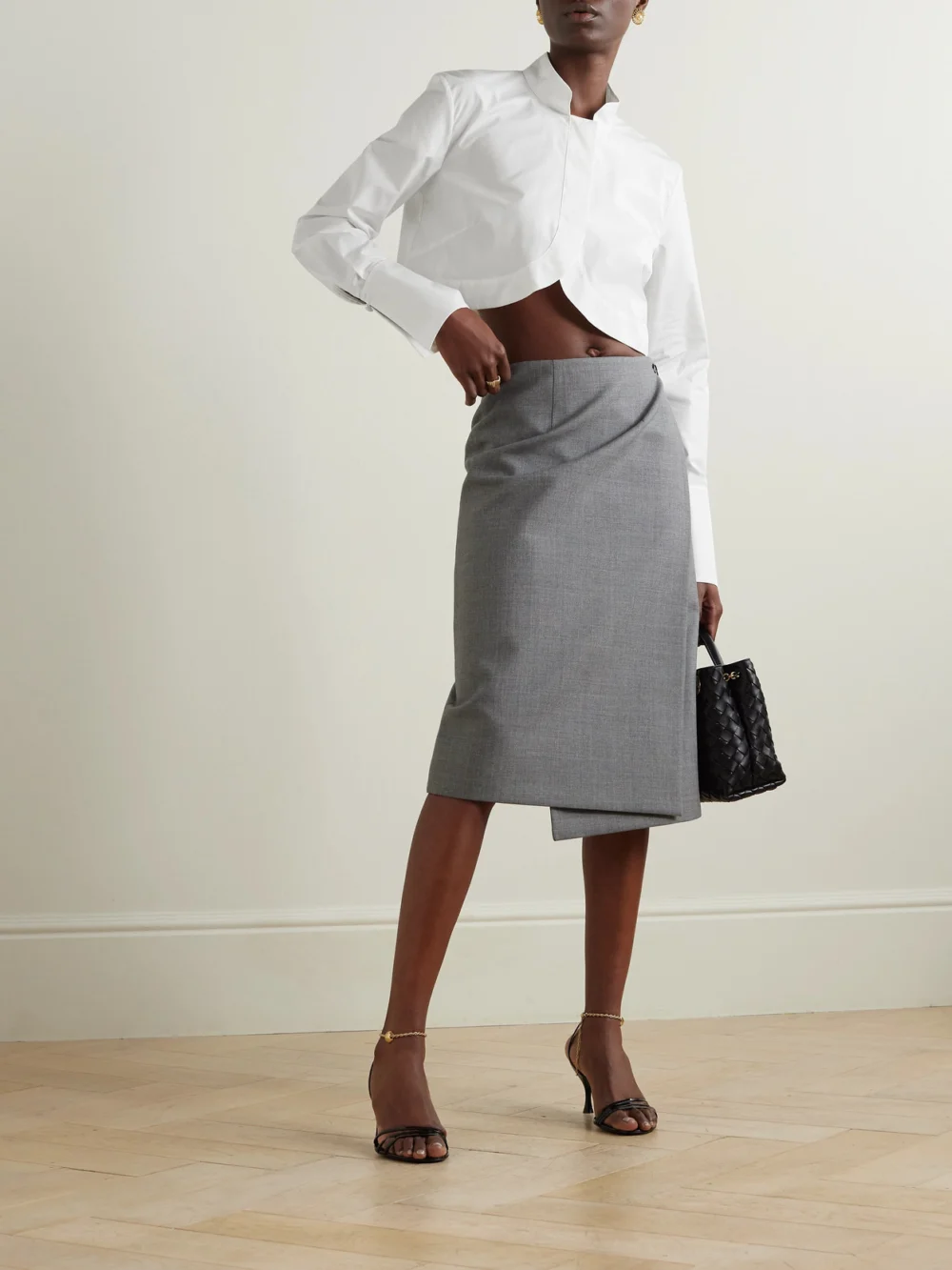 Liberowe Cropped Cotton-poplin Shirt, worn by a model