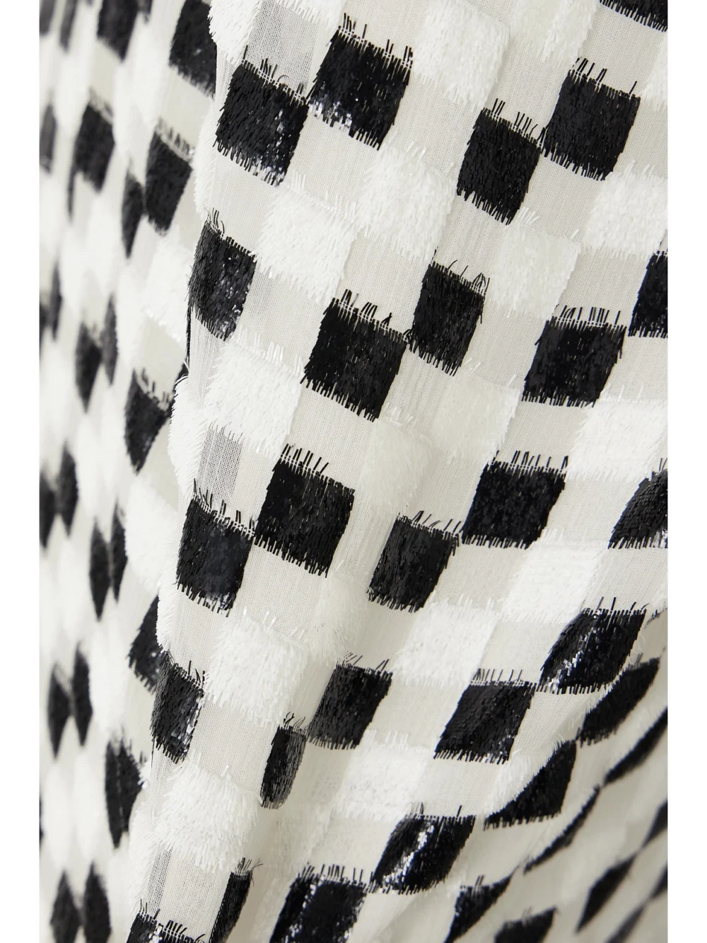 Close-up detail of the Liberowe Flou Checked Metallic Devoré-voile Mini Dress