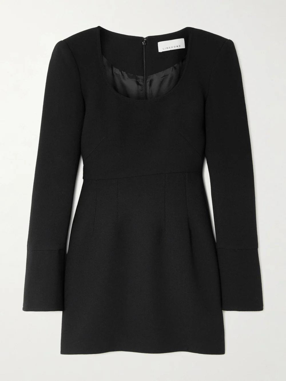 Liberowe + the Vanguard Amber Wool-crepe Mini Dress in black