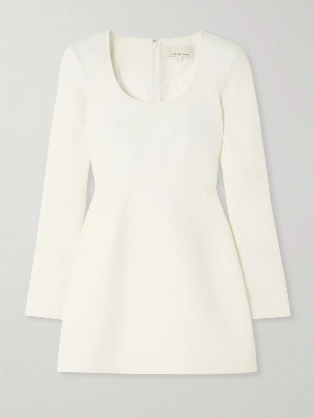 Liberowe + the Vanguard Amber Wool-crepe Mini Dress in white