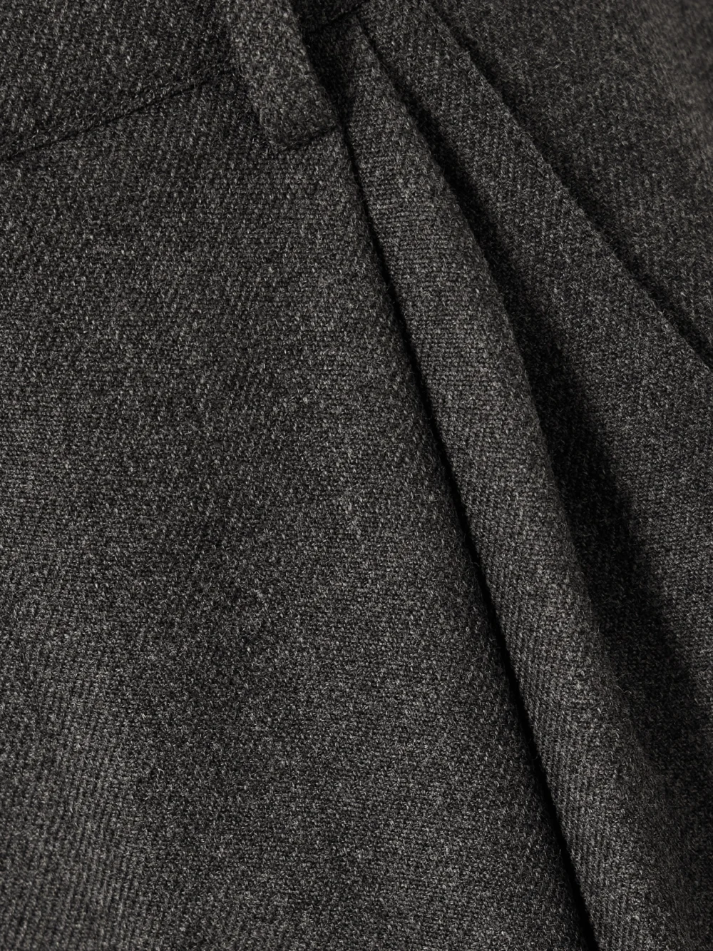 Close-up detail of the Liberowe + the Vanguard Annie Pleated Wool Wide-leg Pants
