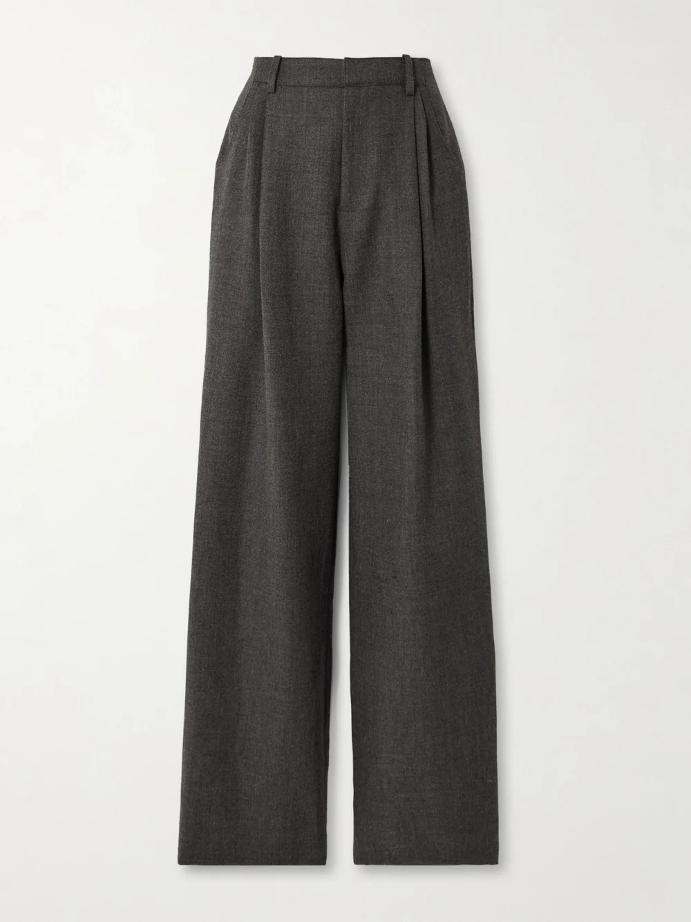 Liberowe + the Vanguard Annie Pleated Wool Wide-leg Pants in gray