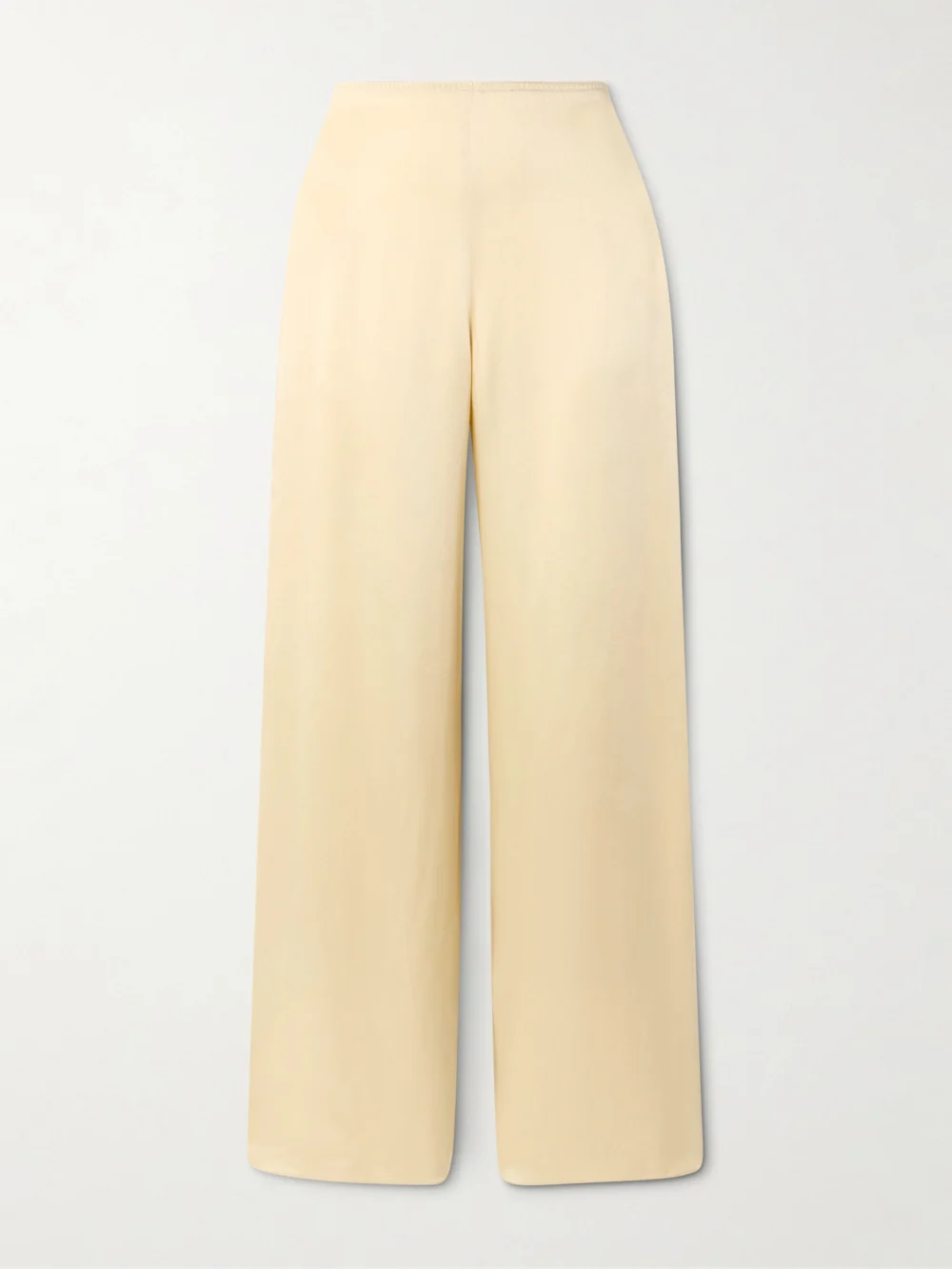 Liberowe + the Vanguard Satin Wide-leg Pants in pastel yellow