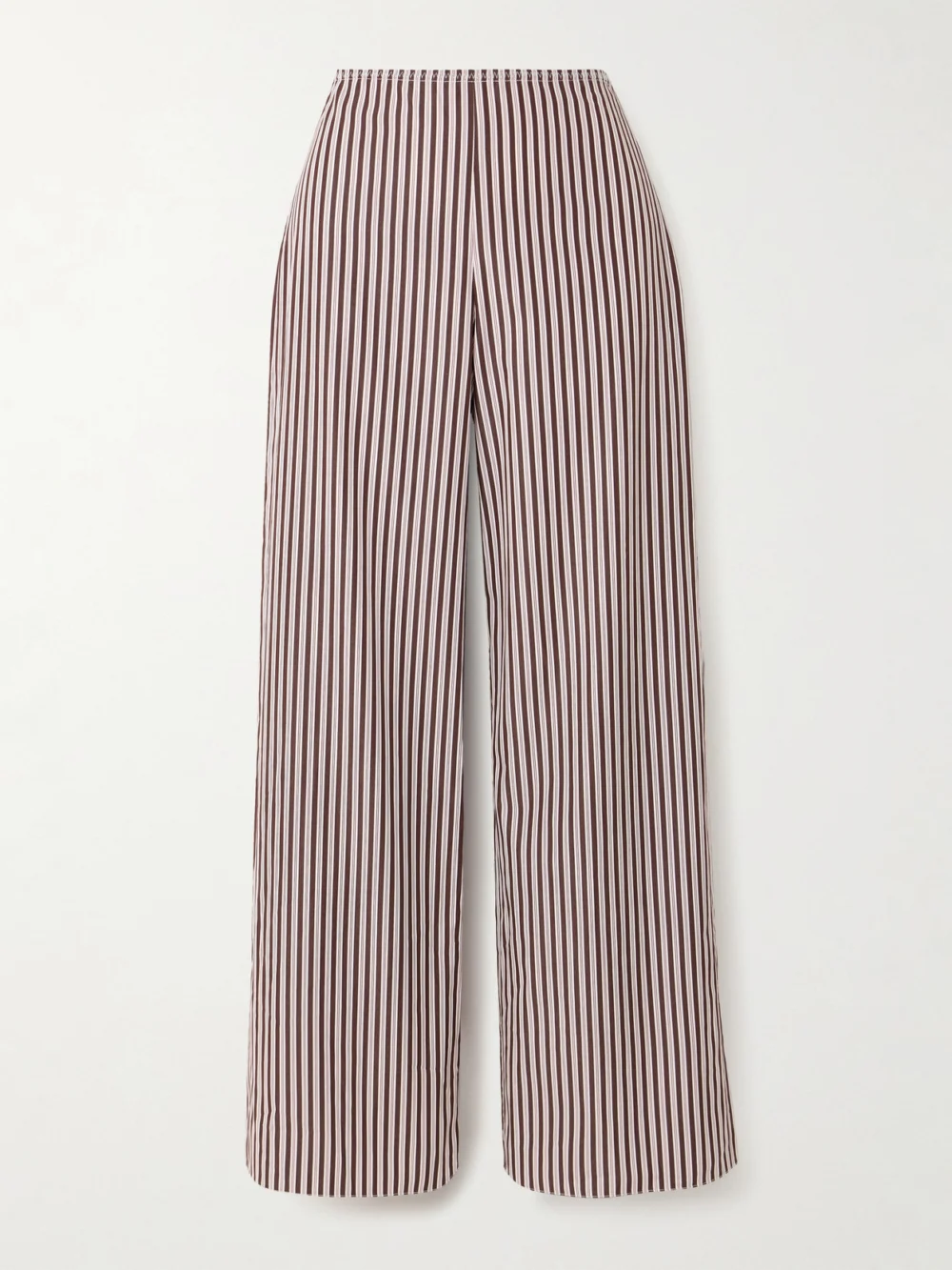 Liberowe + the Vanguard Striped Cotton-poplin Wide-leg Pants in plum