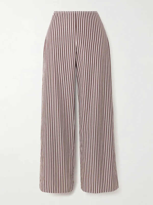 Liberowe + the Vanguard Striped Cotton-poplin Wide-leg Pants
