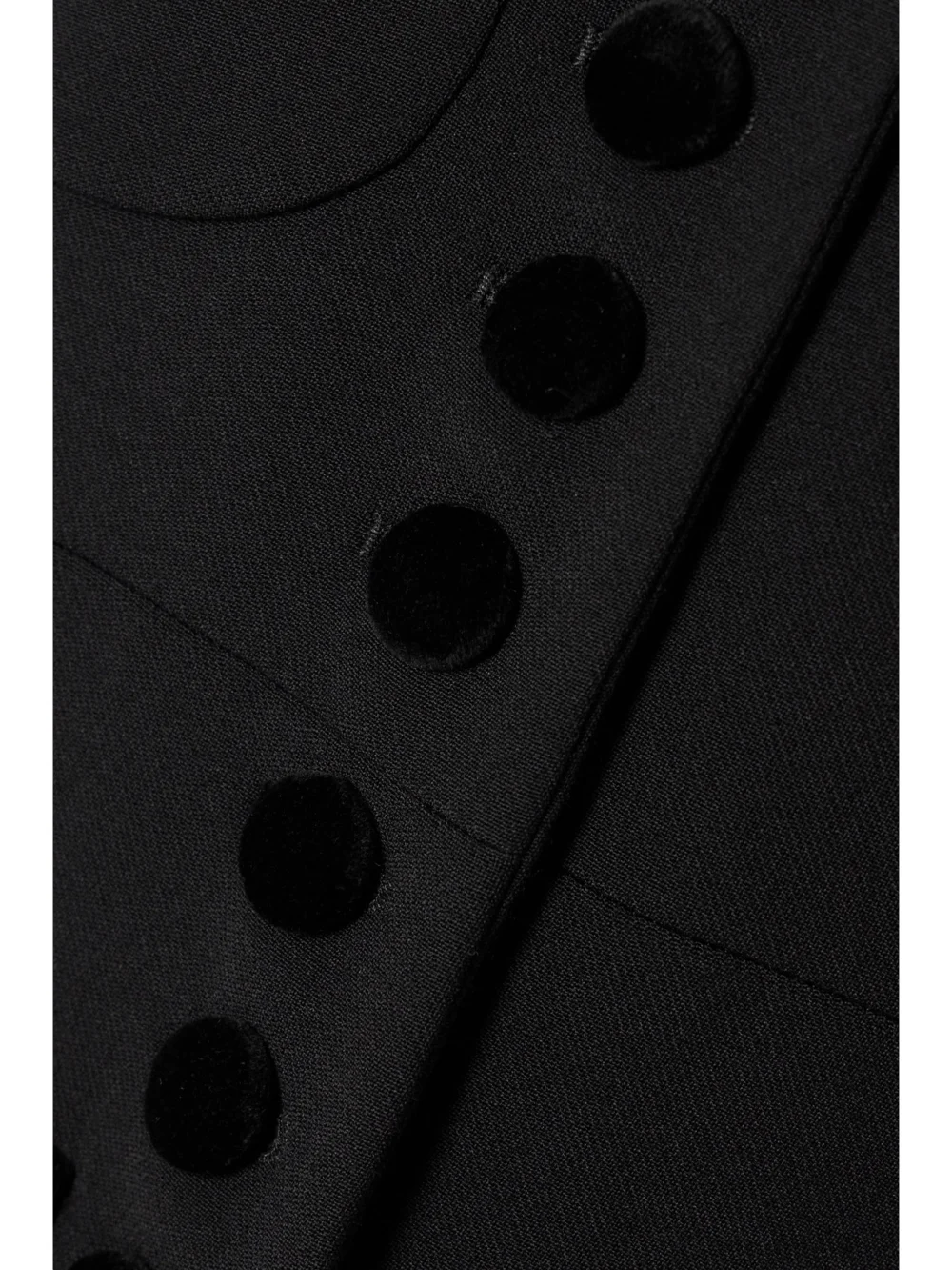 Close-up detail of the Liberowe Velvet-trimmed Wool Coat