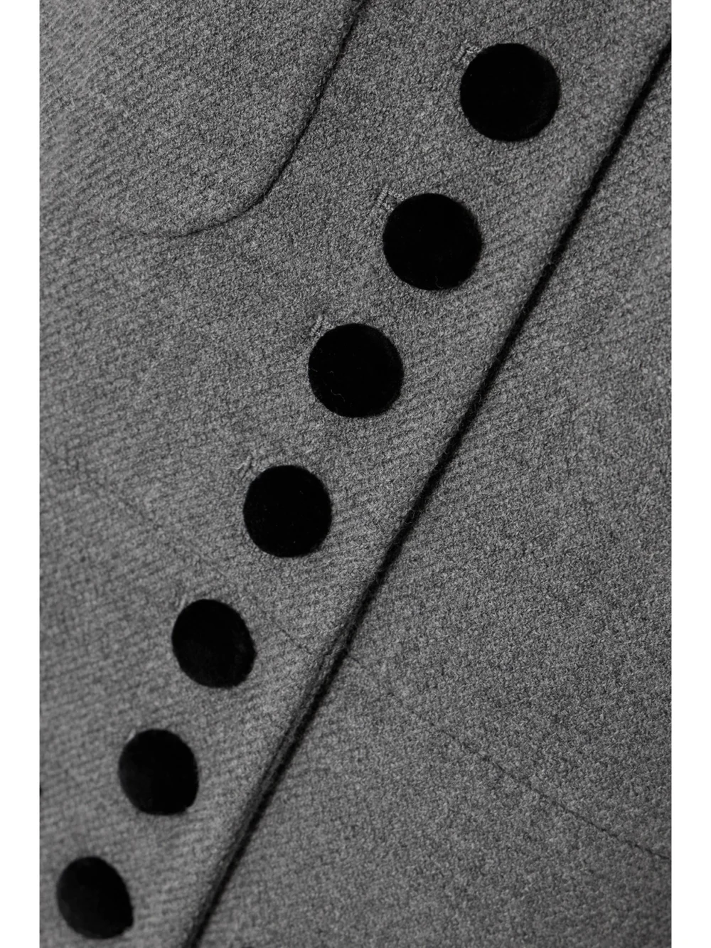 Close-up detail of the Liberowe Velvet-trimmed Wool Coat