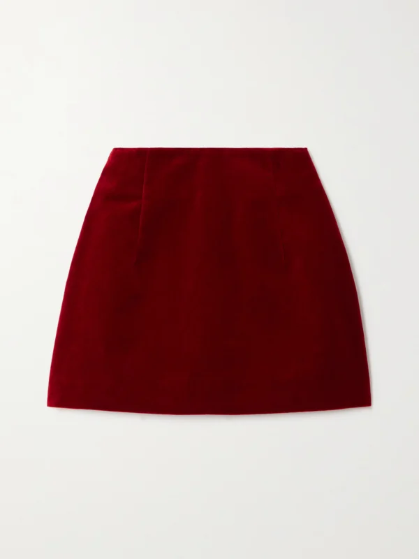 Liberowe Vera Cotton-velvet Mini Skirt