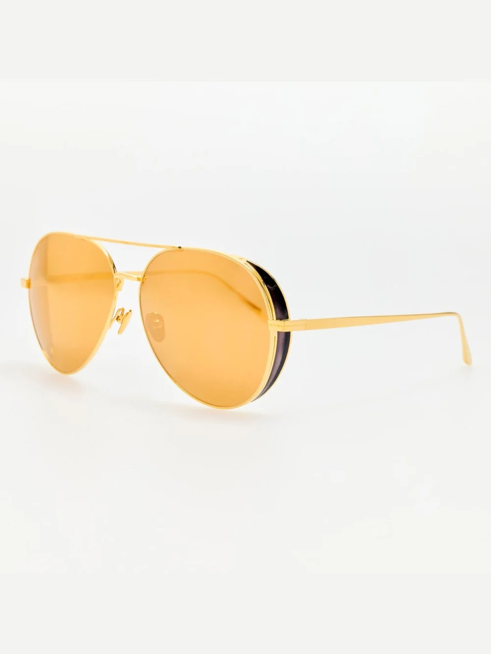 Linda Farrow Ace Sunglasses, 22k gold, view 2