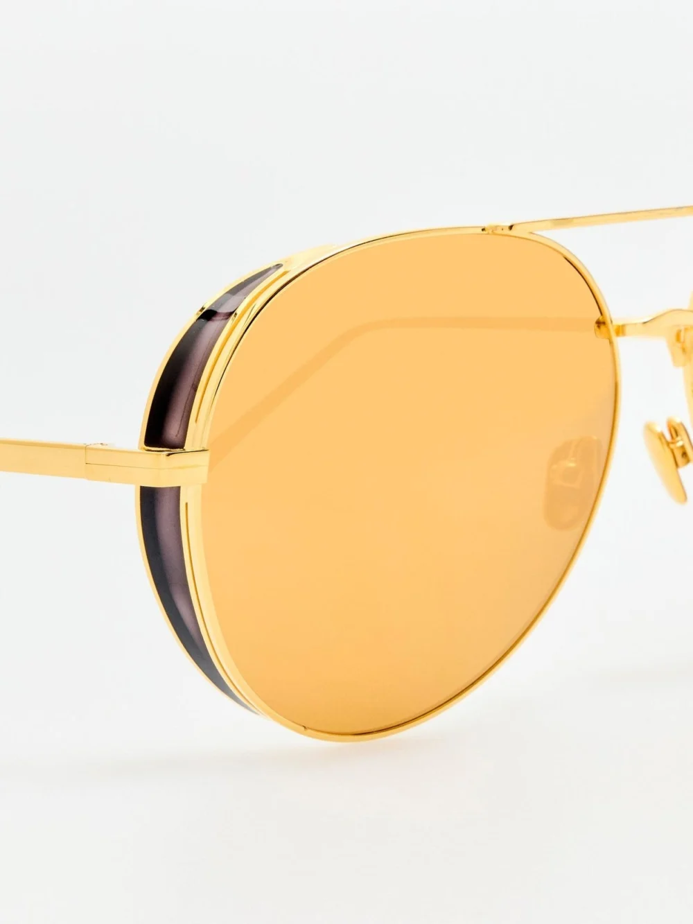 Linda Farrow Ace Sunglasses, 22k gold, view 3