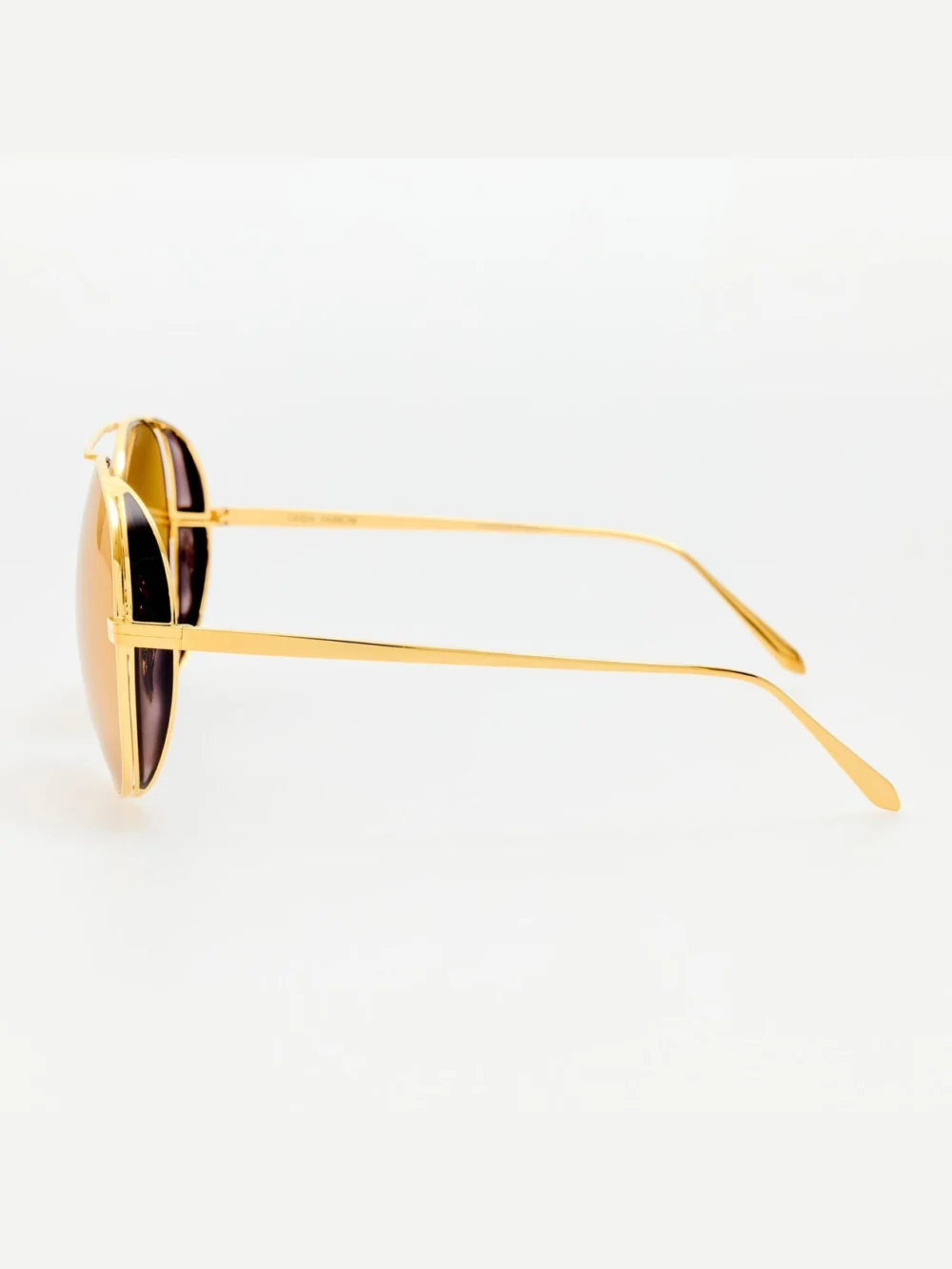 Linda Farrow Ace Sunglasses, 22k gold, view 5