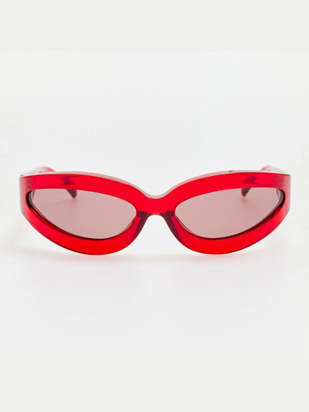 Linda Farrow Agnes Wrap Sunglasses in red