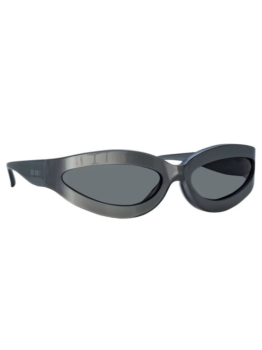 Linda Farrow Agnes Wrap Sunglasses, silver, view 4