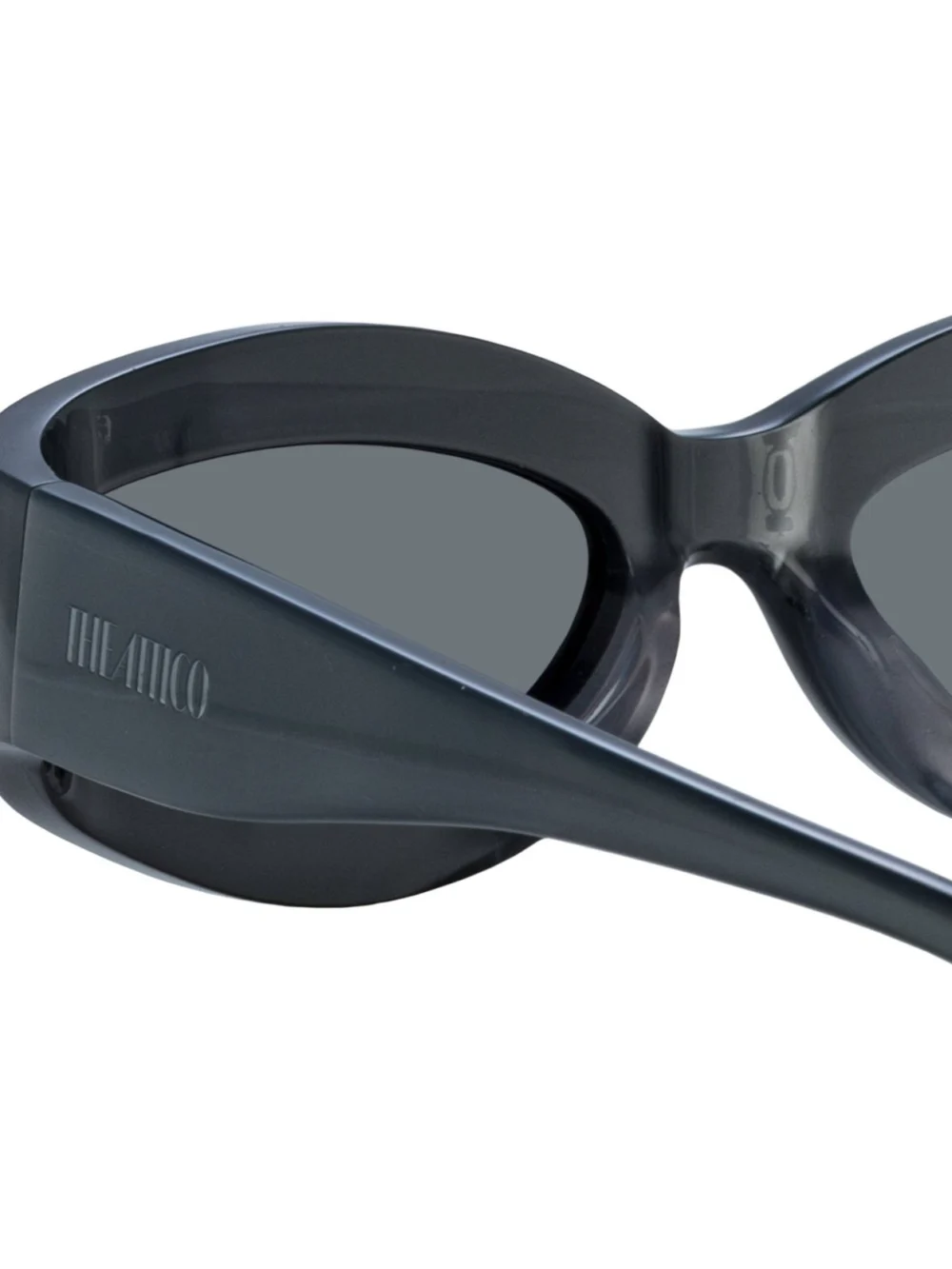 Linda Farrow Agnes Wrap Sunglasses, silver, view 5