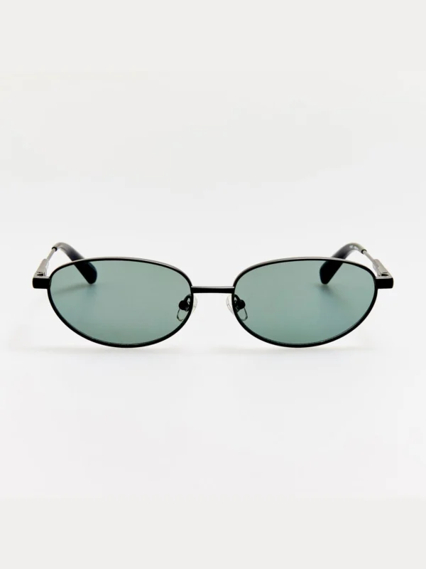 Linda Farrow Alba Sunglasses in Matt Black