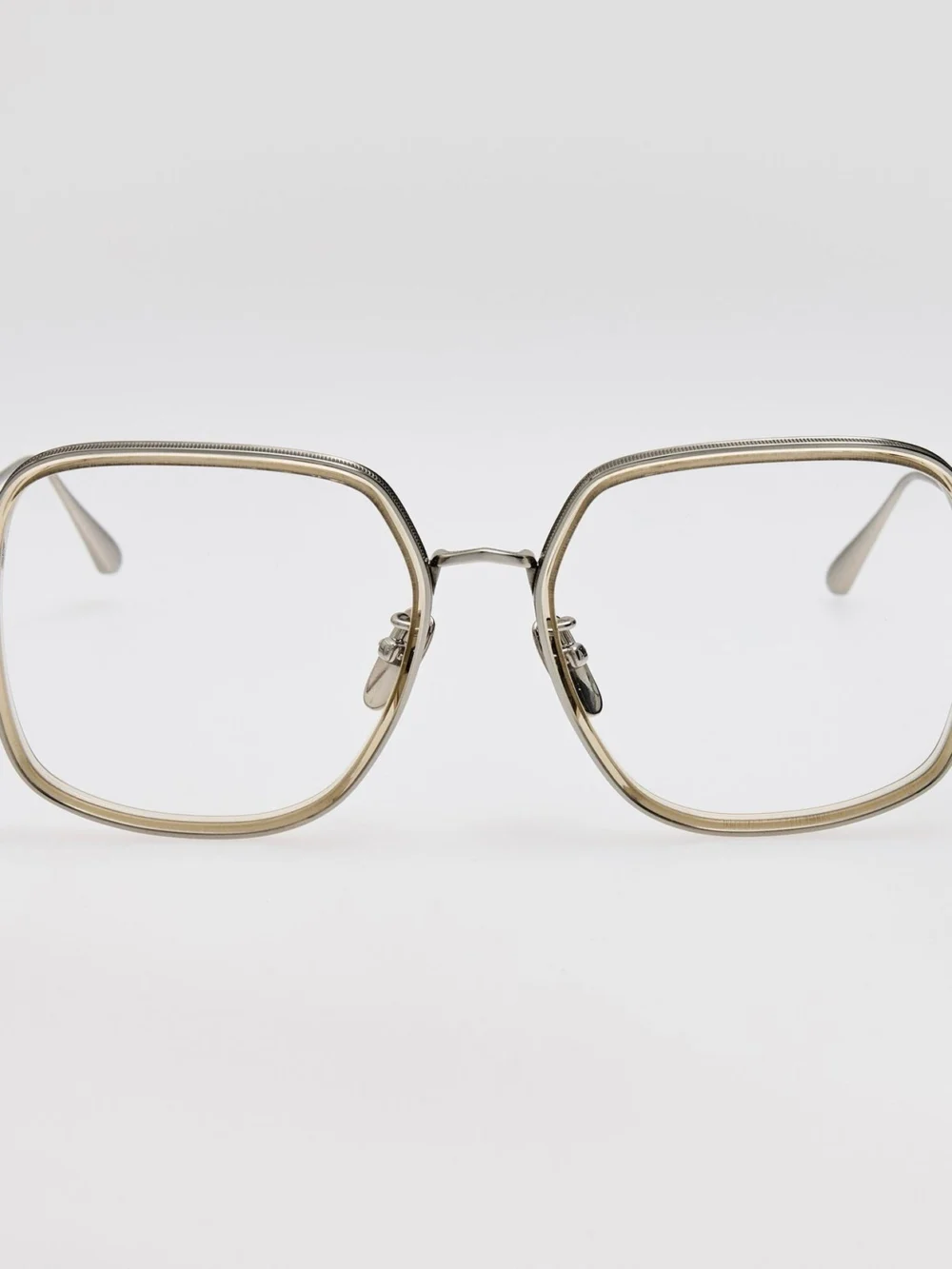 Linda Farrow Alicia Optical in 22k white gold and truffle