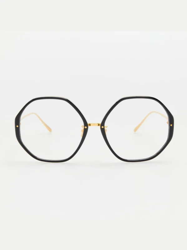 Linda Farrow Alona Optical Frame in 22K Gold and Black