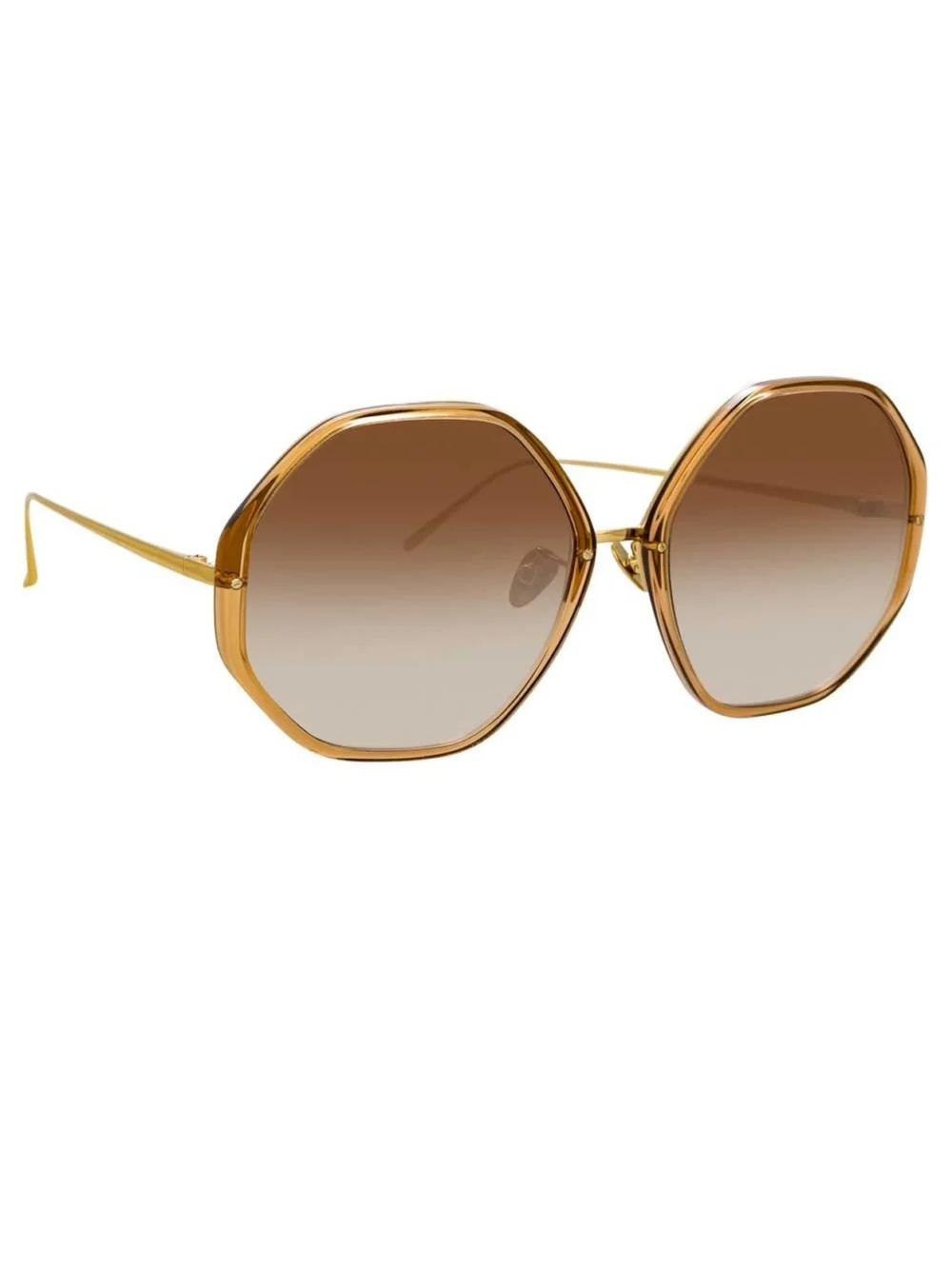 Linda Farrow Alona Optical Frame, brown frame, view 3