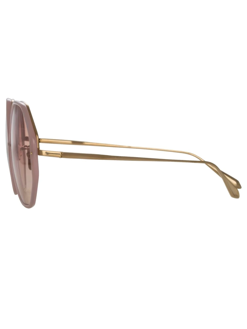 Linda Farrow Alona Sunglasses, 22k gold and lilac, view 2
