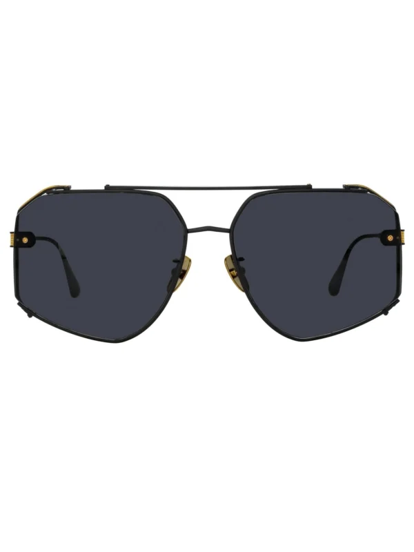 Linda Farrow Amar Sunglasses in Matt Nickel