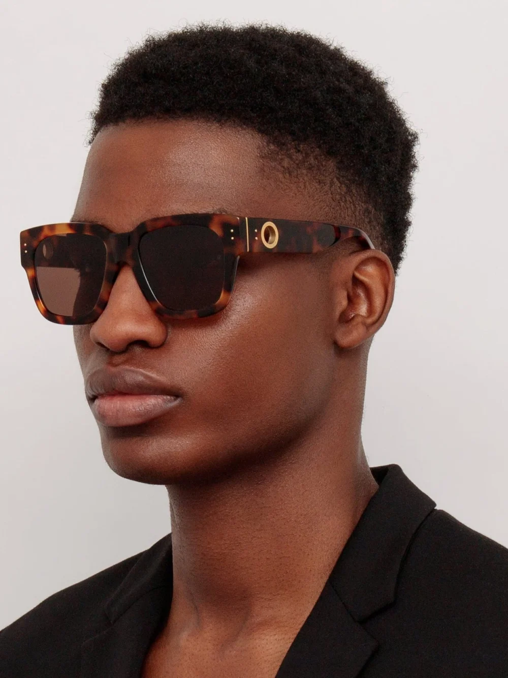 Linda Farrow Amber Sunglasses, tortoiseshell, view 4