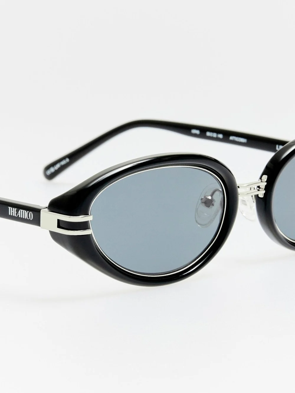 Linda Farrow Ambra Oval Sunglasses, black and grey, view 4