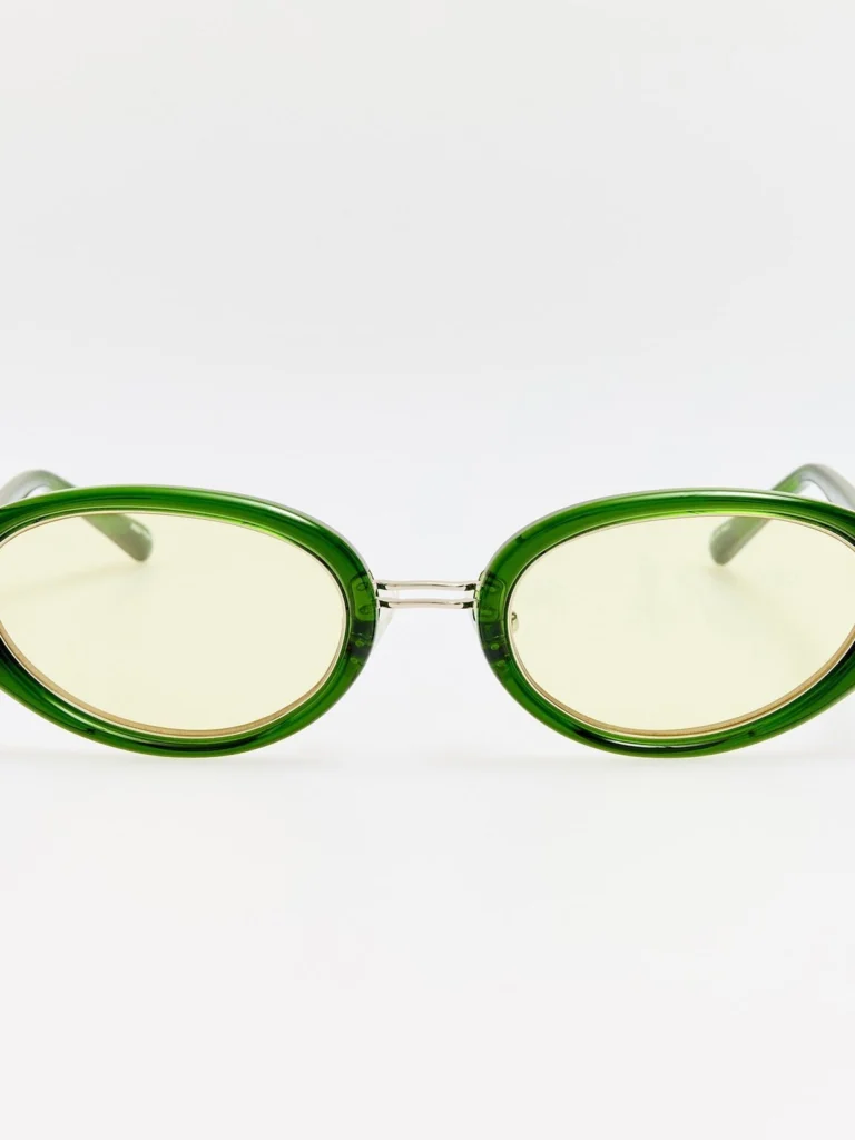 Linda Farrow Ambra Oval Sunglasses in Green