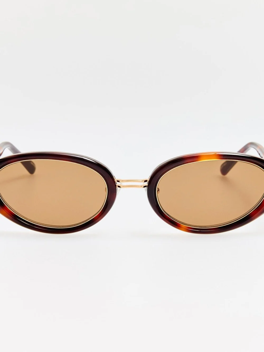 Linda Farrow Ambra Oval Sunglasses in tortoiseshell