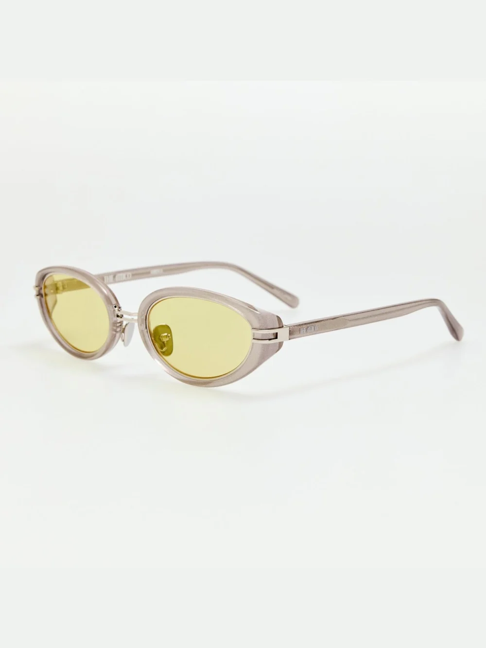 Linda Farrow Ambra Sunglasses, silver glitter and yellow, view 2