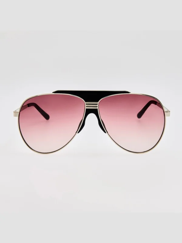 Linda Farrow Amelia Sunglasses in Black and Purple