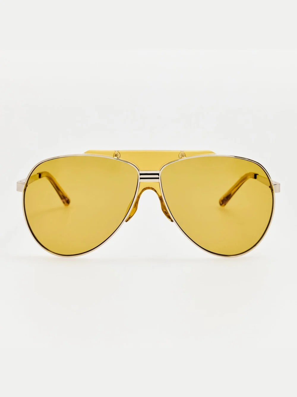 Linda Farrow Amelia Sunglasses in silver and yellow