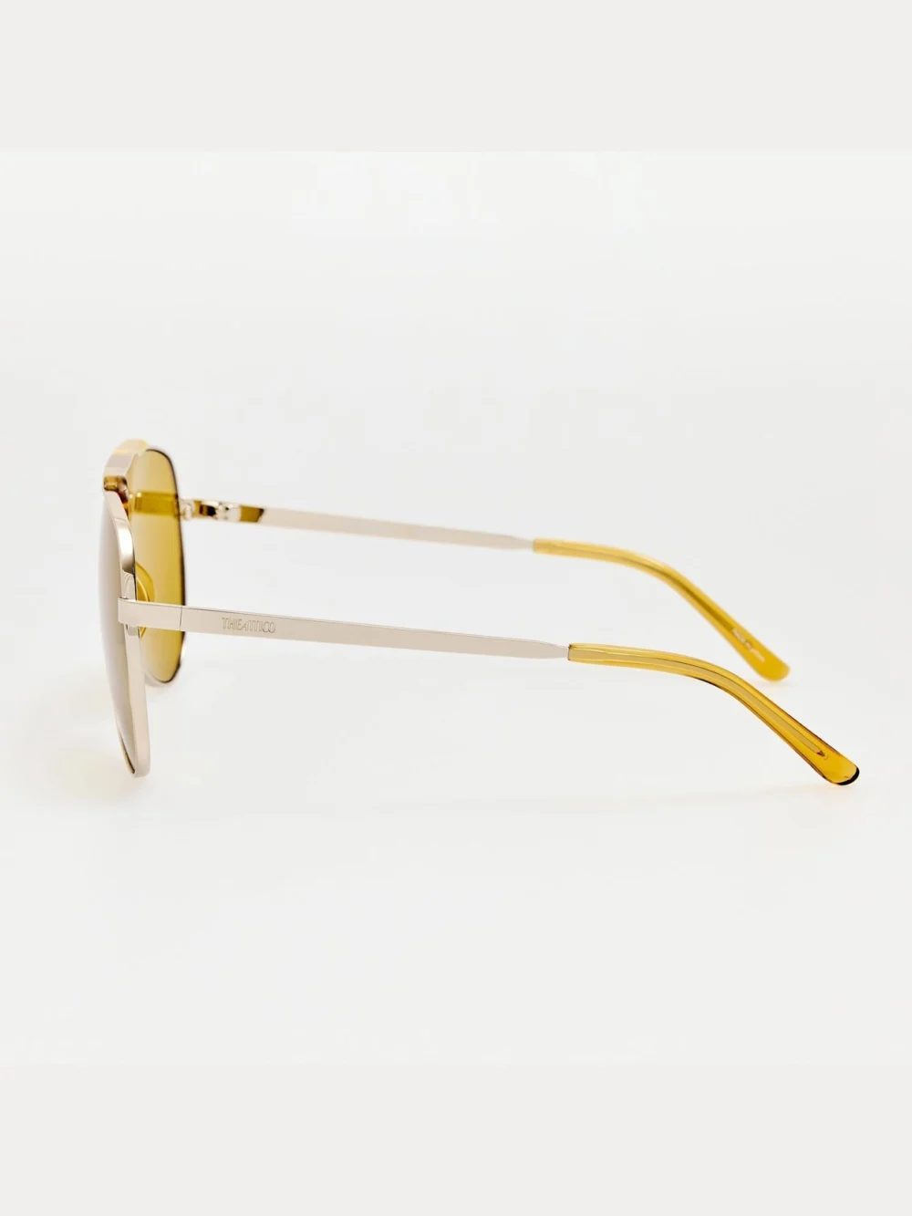 Linda Farrow Amelia Sunglasses, silver and yellow, view 5