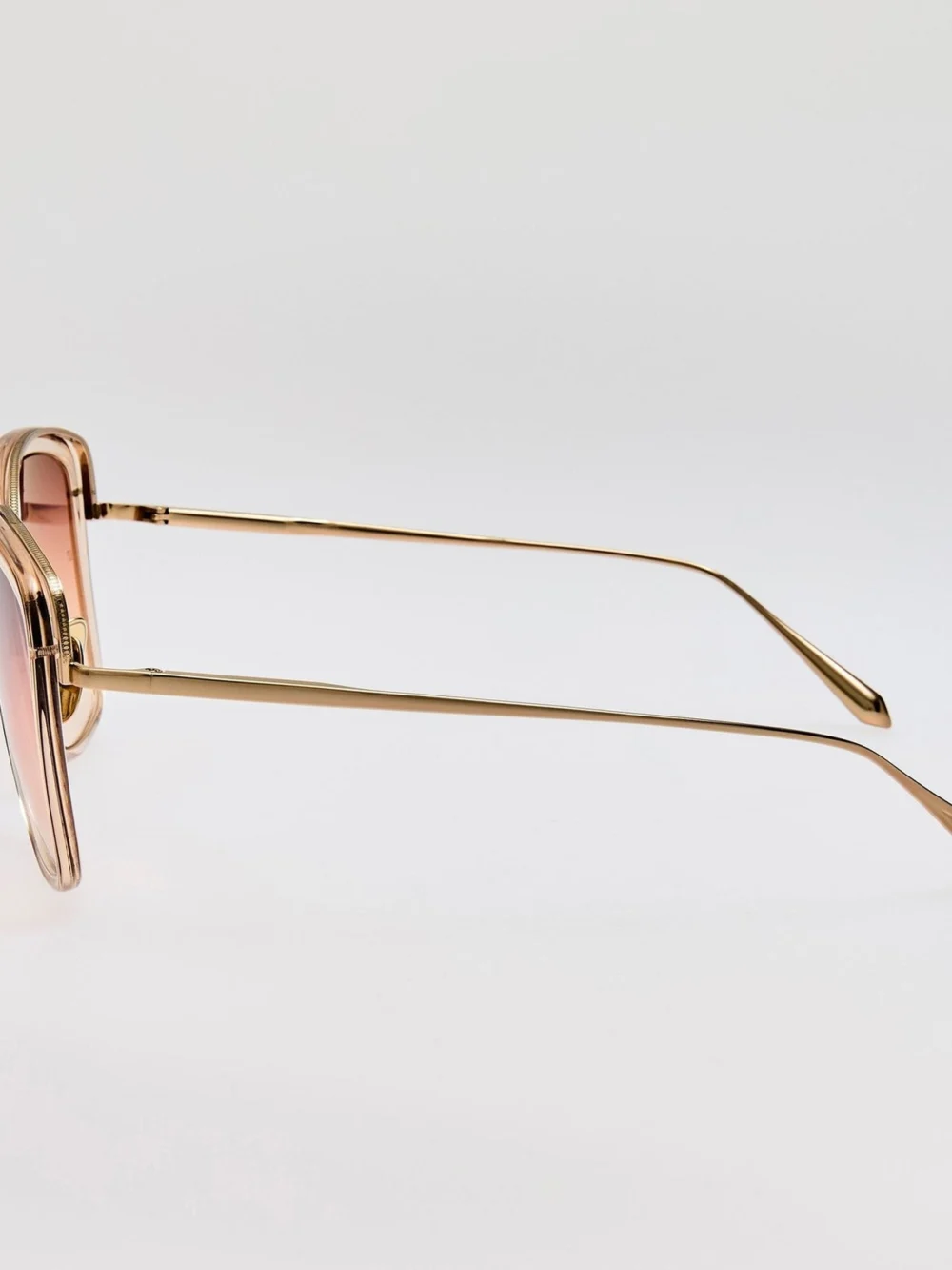 Linda Farrow Anais Sunglasses, 22k gold and ash, view 5