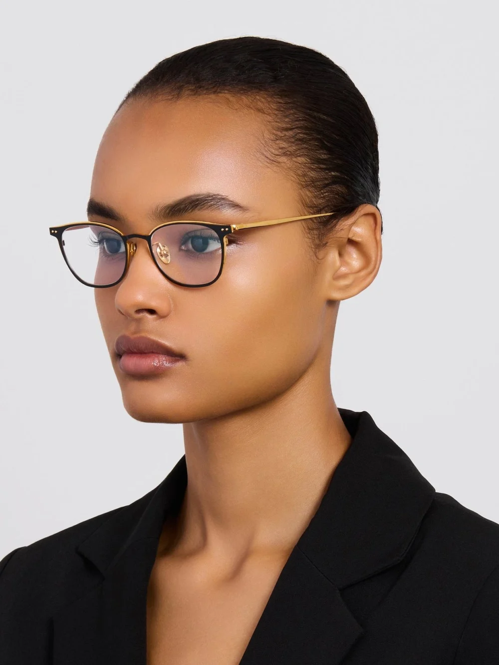 Linda Farrow Anderson Optical, satin black, view 3