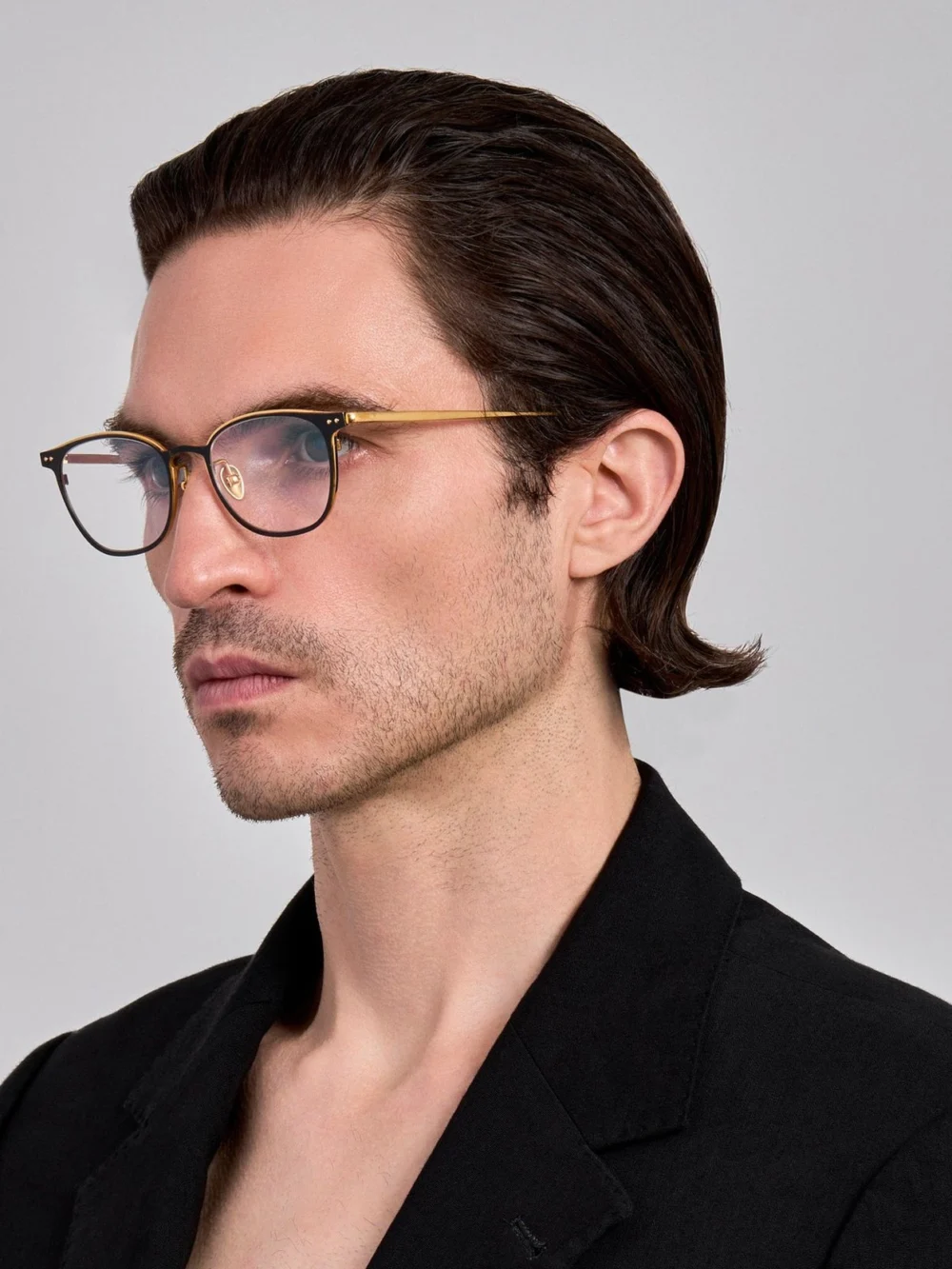 Linda Farrow Anderson Optical, satin black, view 4
