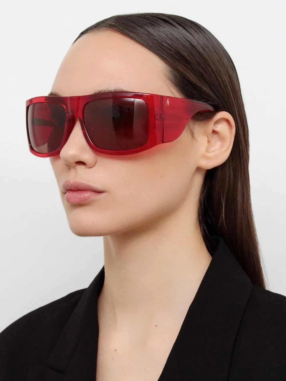 Linda Farrow Andre Oversized Sunglasses, red, view 3